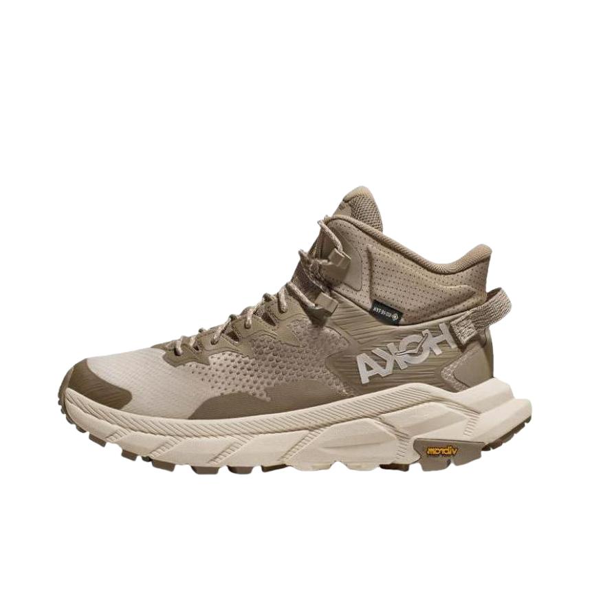 推荐商品：HOKA ONE ONE  Trail Code GTX  舒适百搭 耐磨防滑 防水 稳定 越野徒步  登山鞋 棕色  