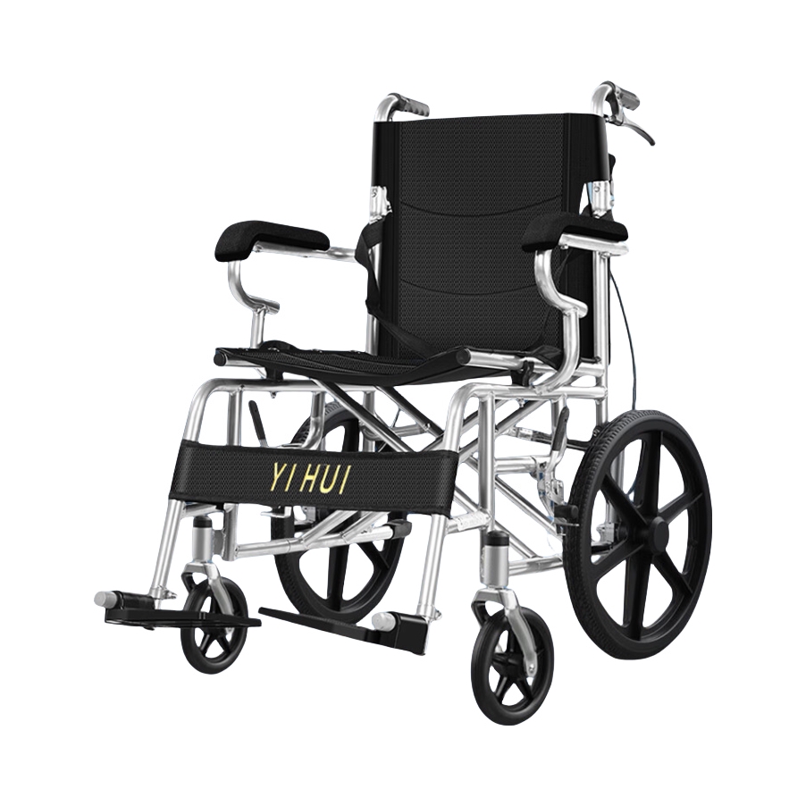 推荐商品：怡辉 固定扶手小轮折叠款 手动轮椅 优质面料舒适透气轻便折叠