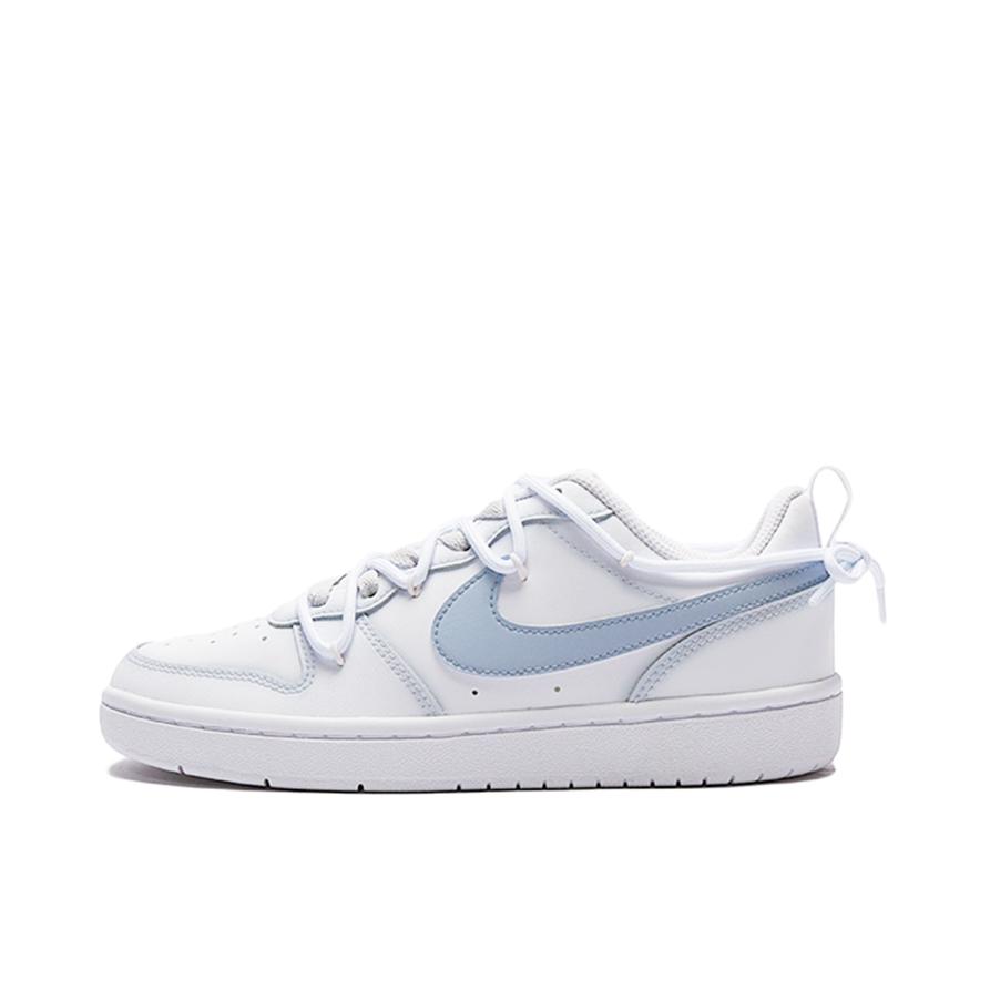 推荐商品：【定制球鞋】 Nike Court Borough 2 板鞋 包裹性增高减龄解构风合成革美式防滑复古轻便 GS/雾蓝清晨