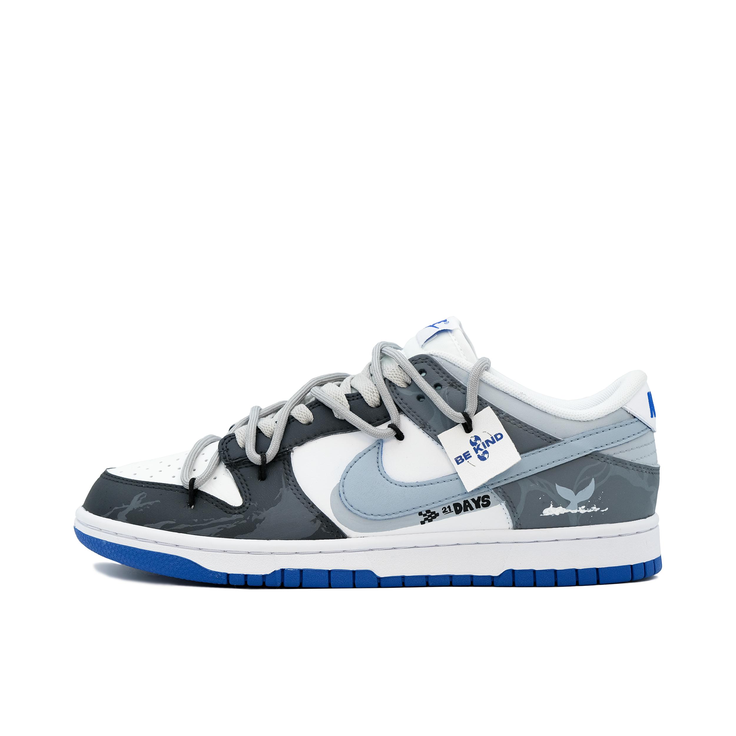 推荐商品：【定制球鞋】 Nike Dunk 板鞋 平跟系带防滑耐磨做旧高街简约百搭潮流复古美式 鲸落 