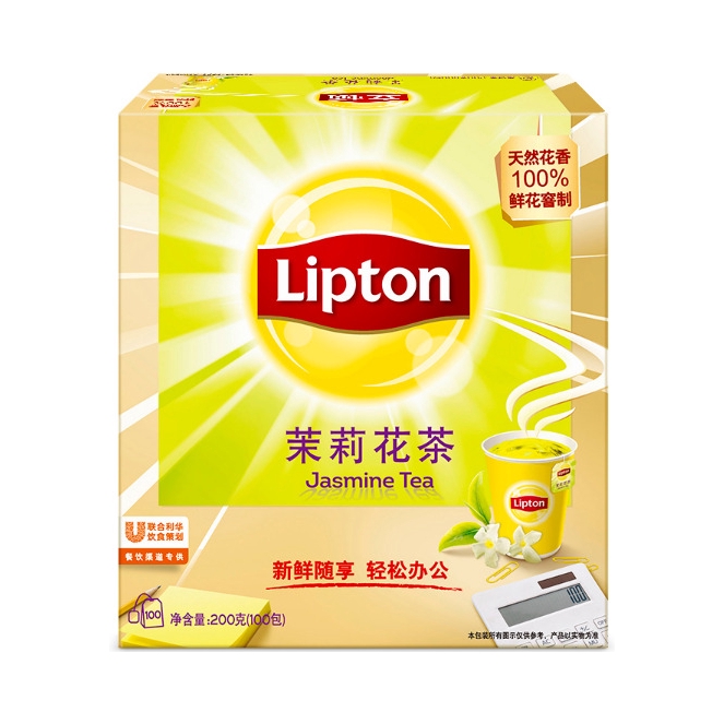 推荐商品：Lipton/立顿 茉莉花茶 盒装 天然花香独立茶包冷泡茶下午茶黄牌韵香冲冷
