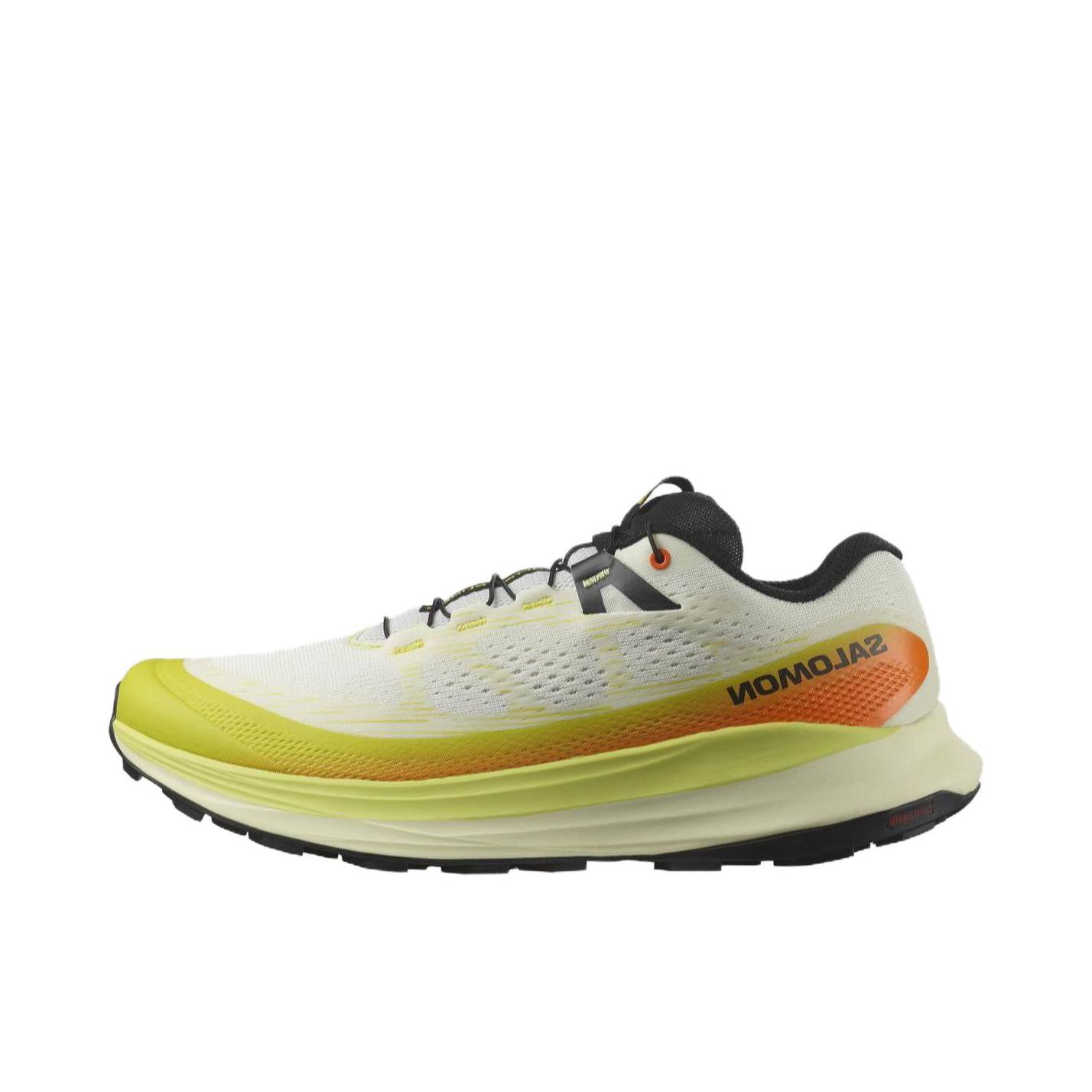 推荐商品：Salomon/萨洛蒙 Ultra Glide 2 防滑耐磨 缓震轻便 稳定支撑 包裹性 织物 网面 运动 跑鞋 白色/黄色  