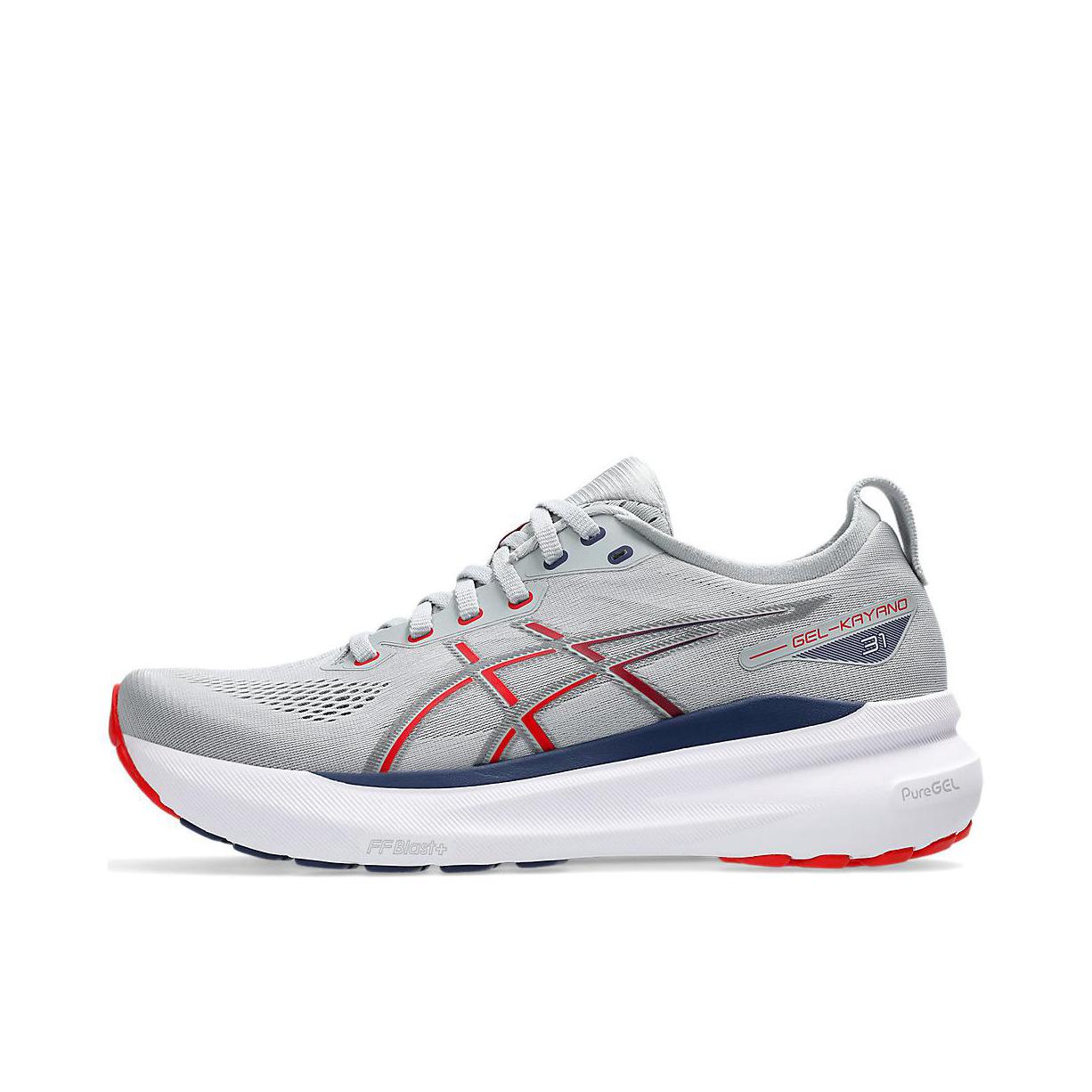 推荐商品：Asics/亚瑟士 Gel-Kayano 31 跑鞋 稳定足弓支撑轻便缓震长跑轻量回弹 灰色/红色/蓝色