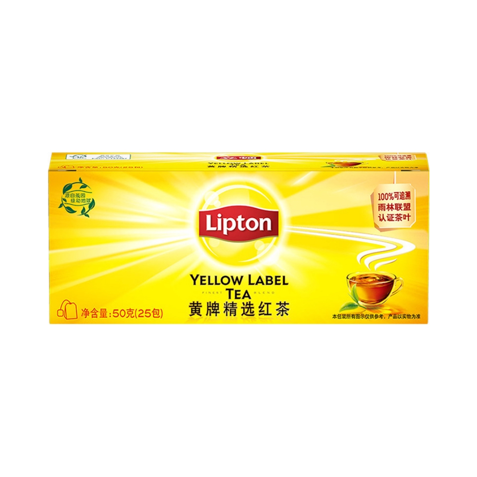 推荐商品：Lipton/立顿 红茶 袋泡茶 盒装 独立包装 茶叶 奶茶店 黄牌下午茶