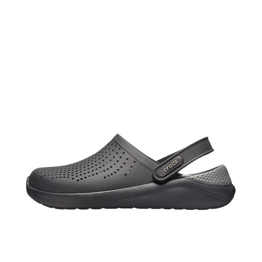 推荐商品：Crocs/卡骆驰 LiteRide Clog 防滑耐磨 舒适轻便 圆头 包头 沙滩 套脚 洞洞鞋 凉鞋 黑色/灰色