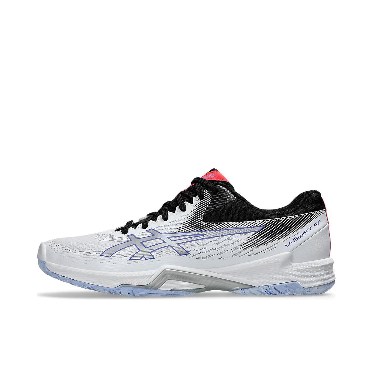 推荐商品：Asics/亚瑟士 V-SWIFT FF4 减震支撑 防滑耐磨 舒适百搭 排球鞋 低帮/白色/蓝色
