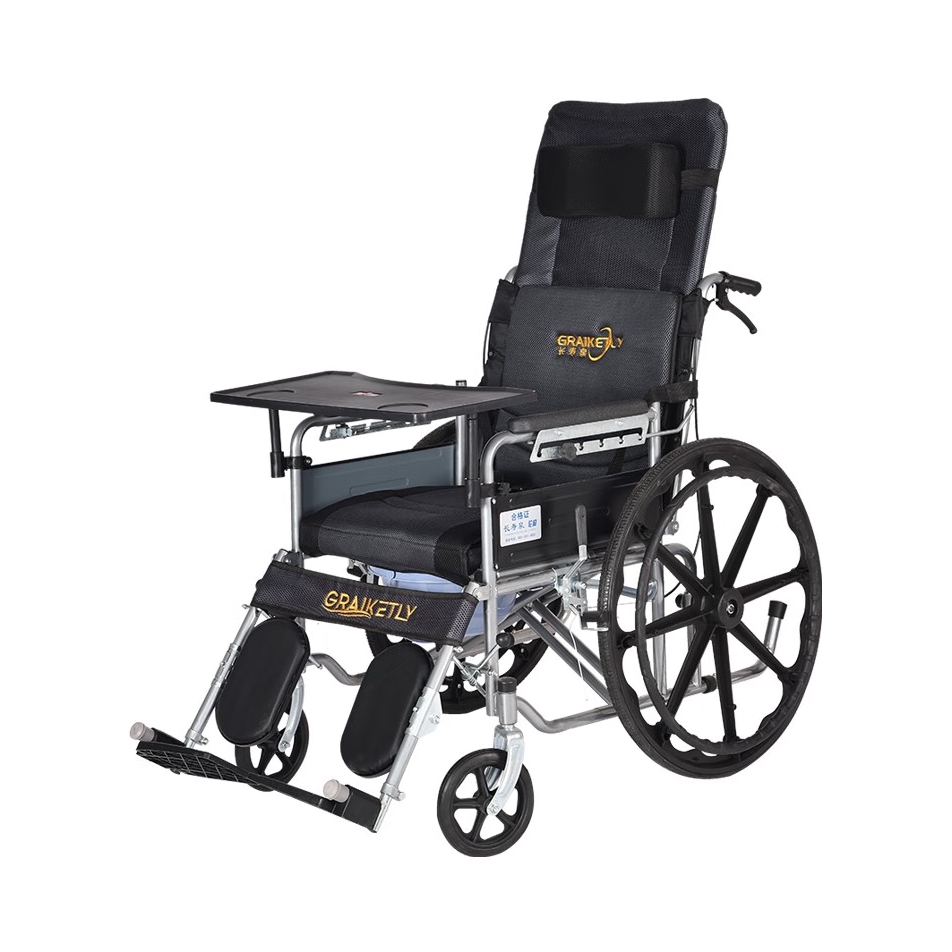 推荐商品：长寿泉 液压全躺折叠款 手动轮椅 优质面料舒适透气轻便折叠