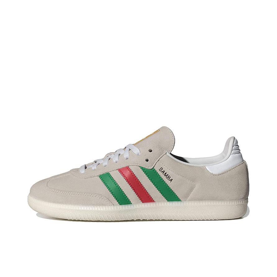 推荐商品：adidas Originals Samba OG T头鞋 板鞋 经典复古舒适百搭耐磨合成革圆头薄底贴合 浅灰/绿色/红色