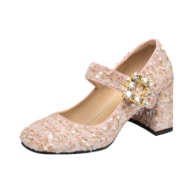 推荐商品：Lily Wei 可爱 小香风 甜美风 高跟鞋 ML-126 跟高7cm/粉色