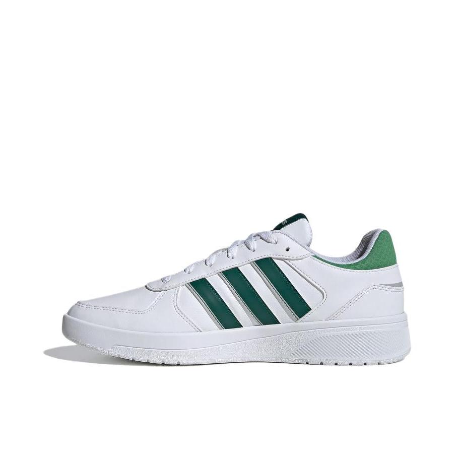 推荐商品：adidas Courtbeat 运动休闲鞋 潮流舒适缓震透气时尚轻便耐磨防滑篮球风轻运动复古风 白色/绿色