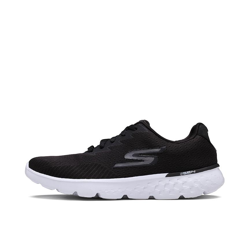 推荐商品：Skechers/斯凯奇 Go Run 400 缓震回弹 轻便软底 网面透气 简约百搭 减震 复古 防水 耐磨 跑鞋 Black/White 新黑灰