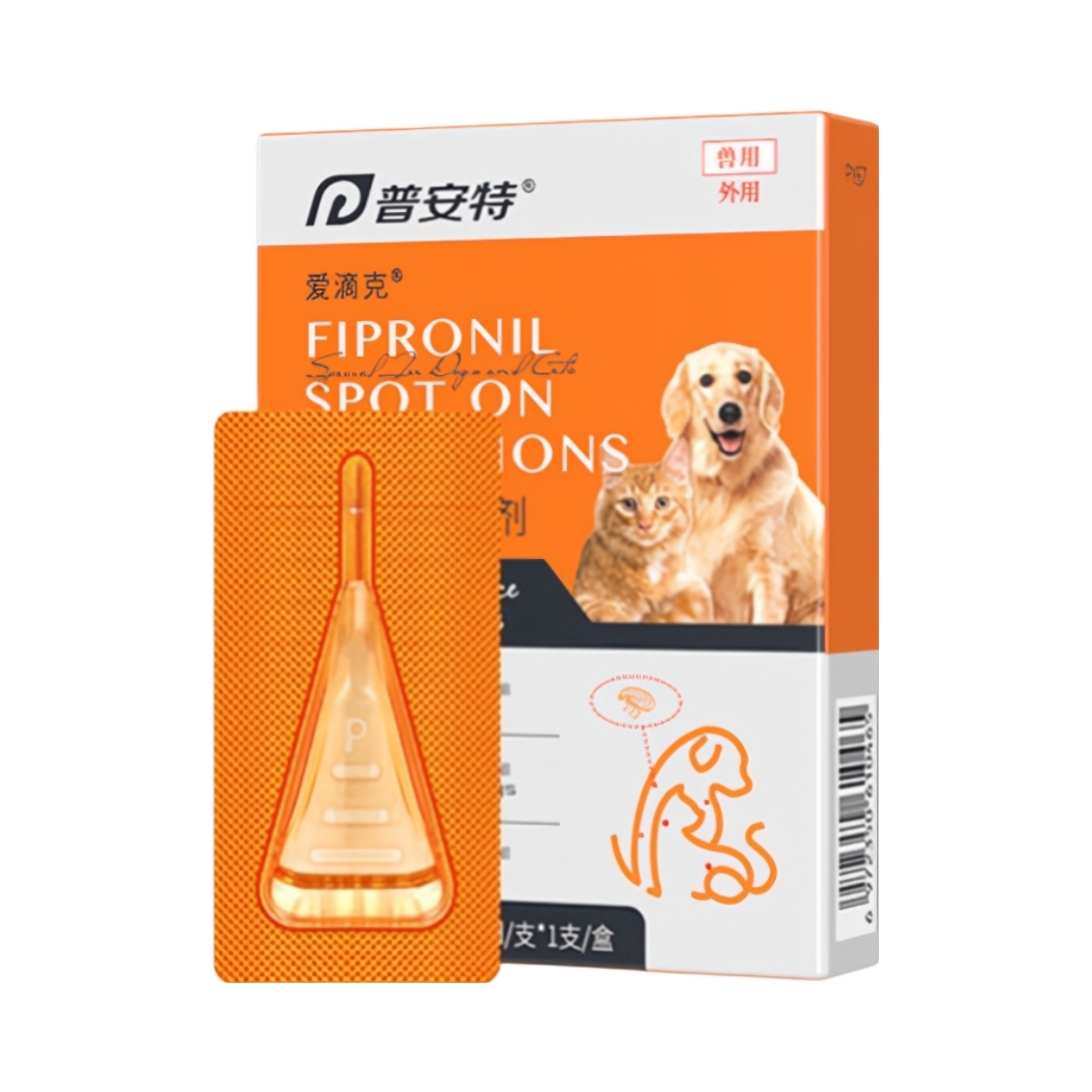 推荐商品：普安特 爱滴克非泼罗尼滴剂猫狗通用驱虫药体内外同驱跳蚤螨虫蜱虫虱子