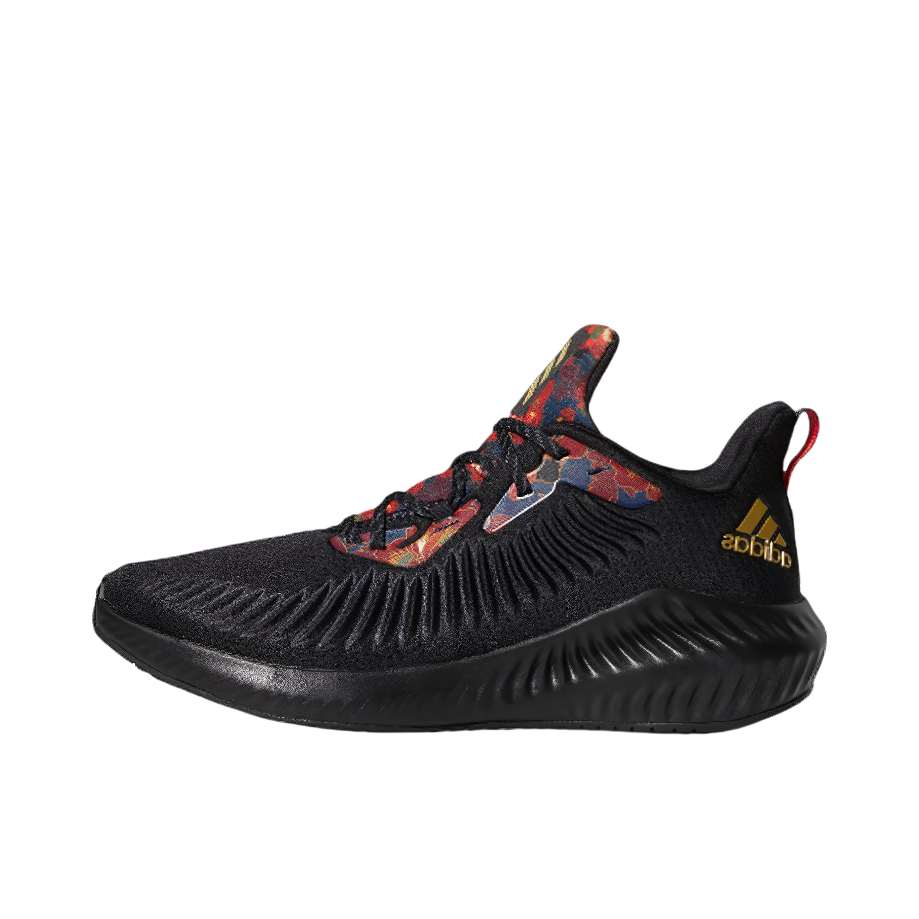 推荐商品：adidas Alpha Bounce+ 跑鞋 缓震防滑耐磨轻质网面透气织物轻运动 黑金/炫彩