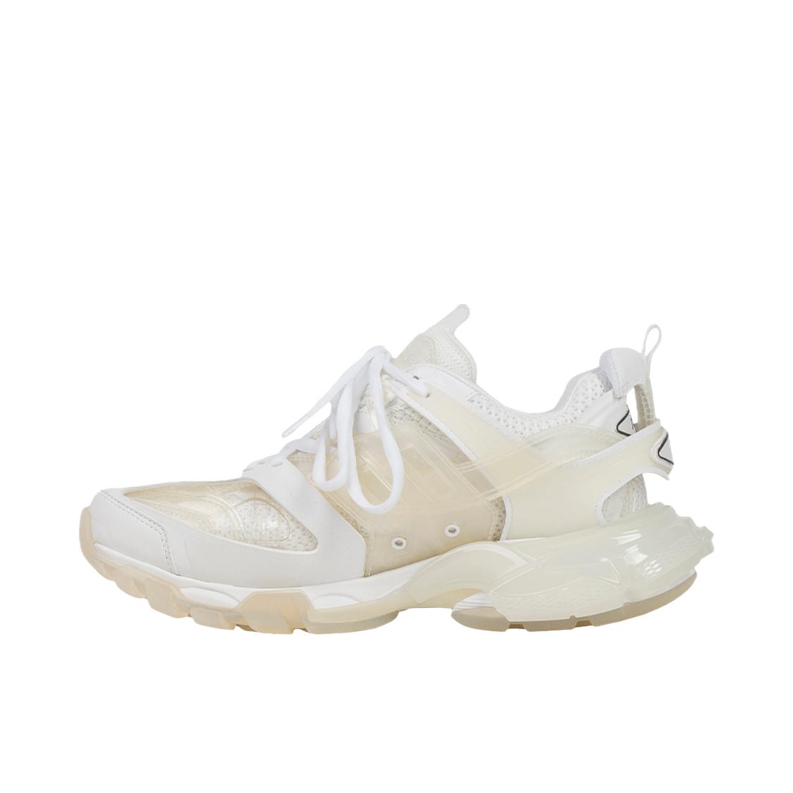 推荐商品：Balenciaga 巴黎世家 Track Clear Sole 防滑耐磨 平跟 网布轻便 圆头系带 潮流 老爹鞋 白色