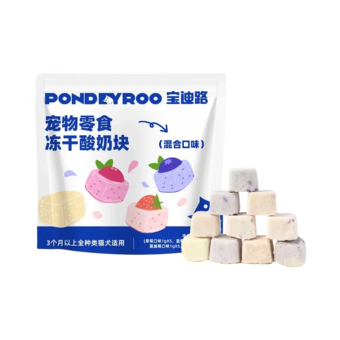 推荐商品：Pondeyroo/宝迪路 冻干酸奶块猫狗通用零食训练奖励