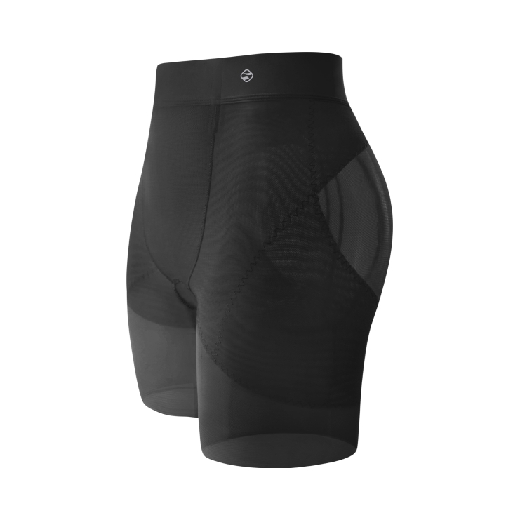 推荐商品：素肌良品  收腹网纱薄款中腰紧身裤 N162 黑