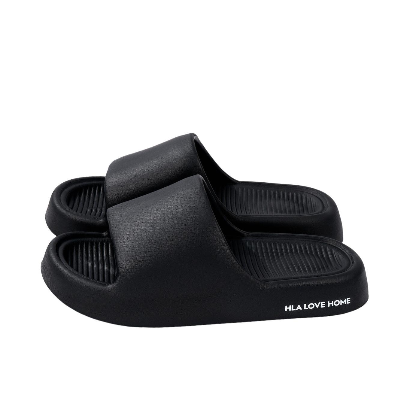 推荐商品：海澜之家 防臭 EVA 厚底 家居 踩屎感 拖鞋 HCATXCCU1119E 黑色