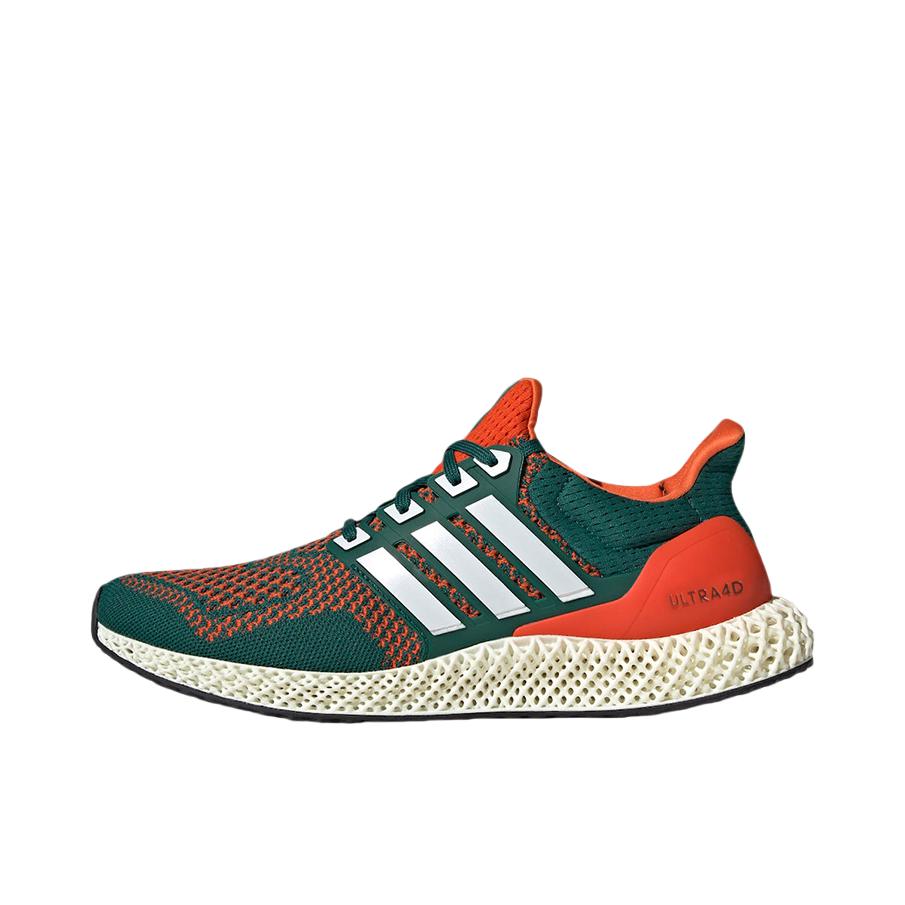 推荐商品：adidas Ultra 4D 跑鞋 减震防滑耐磨碳板透气织物轻运动抗扭转支撑长跑 信号绿/橘红/白