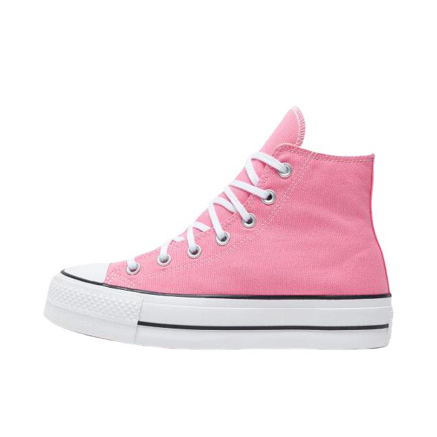推荐商品：Converse/匡威 Chuck Taylor All Star Lift 帆布鞋 简约复古经典防滑耐磨舒适厚底圆头甜酷贴合松糕底流光风 女款/裸粉