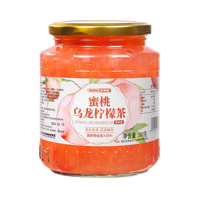 推荐商品：序木堂 果茶 罐装 蜜桃乌龙柠檬茶