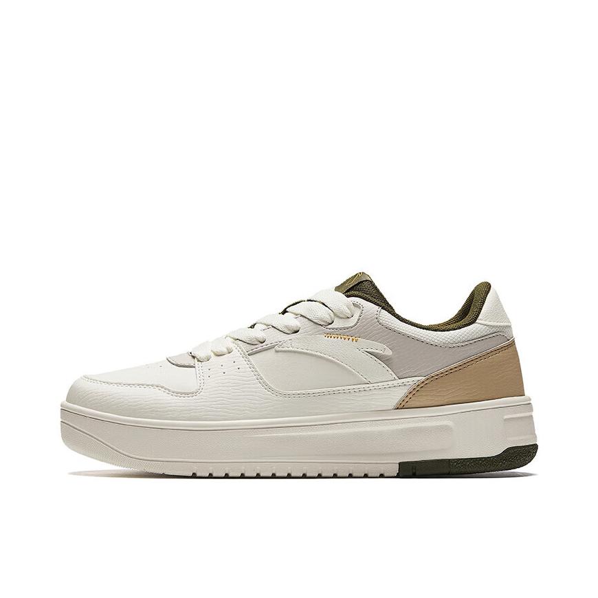 推荐商品：安踏 轻盈 小白鞋 板鞋 易去污科技防滑耐磨减震软底增高舒适轻便百搭潮流户外 象牙白/一度灰/焦茶绿