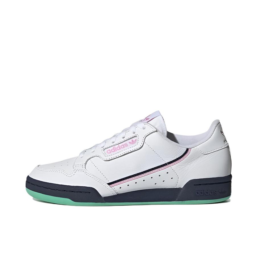 推荐商品：adidas Originals Continental 80 运动休闲鞋 板鞋 经典复古防滑耐磨防水舒适 White/Blue/Pink 白蓝绿