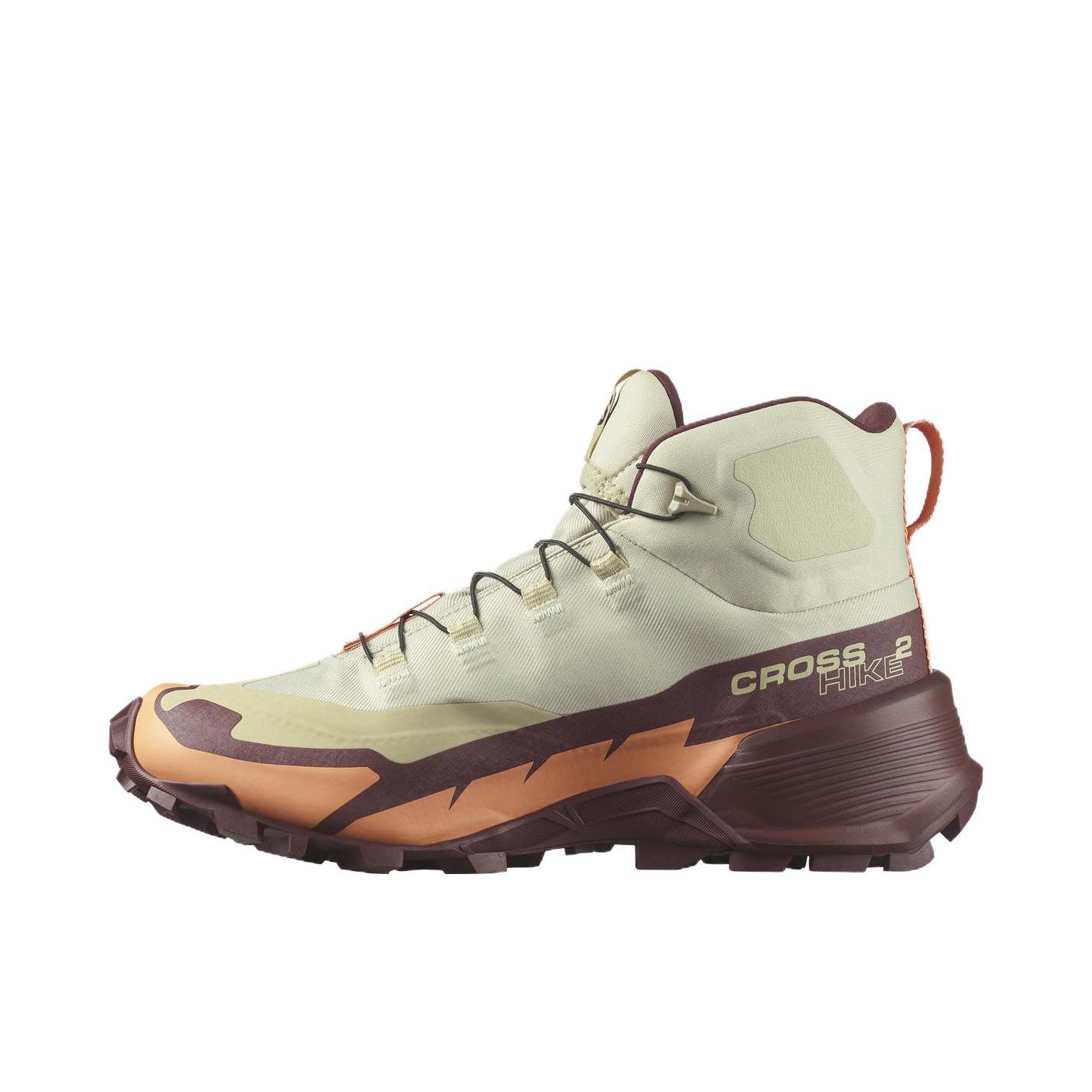 推荐商品：Salomon/萨洛蒙 Cross Hike GTX 2 防滑耐磨 舒适透气 轻便 百搭登山 户外鞋 徒步鞋 女款/深红色/橙色/浅绿色