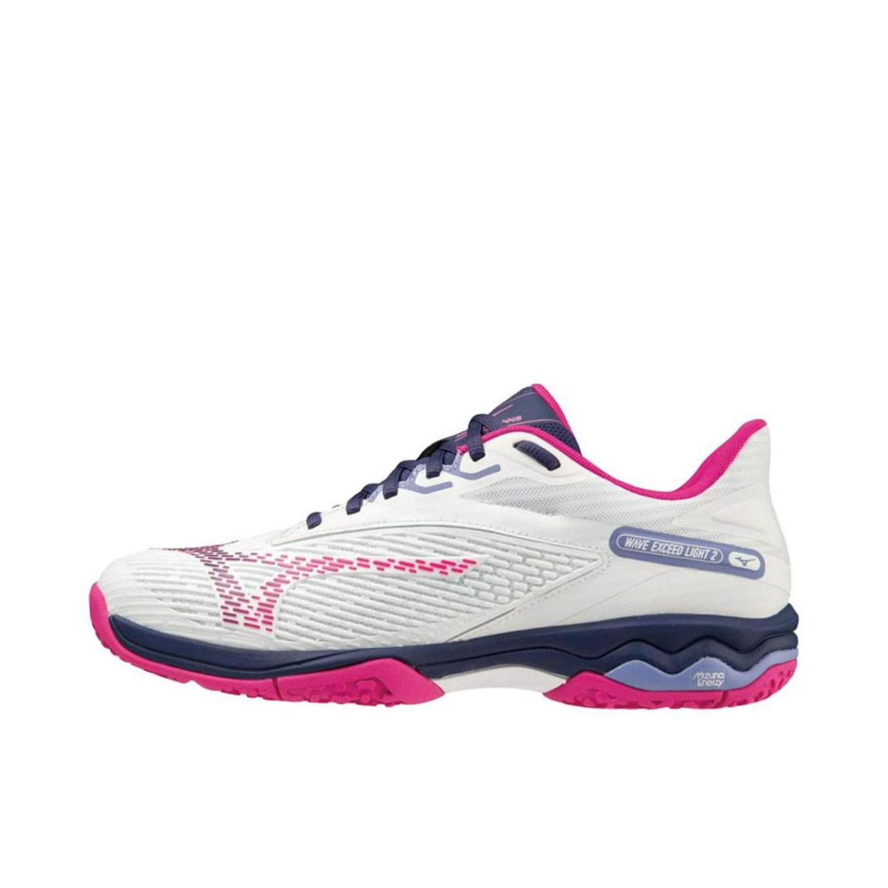 推荐商品：Mizuno/美津浓 Wave Exceed 5 减震 防滑 清凉 回弹 网球鞋 女款/白色/粉色