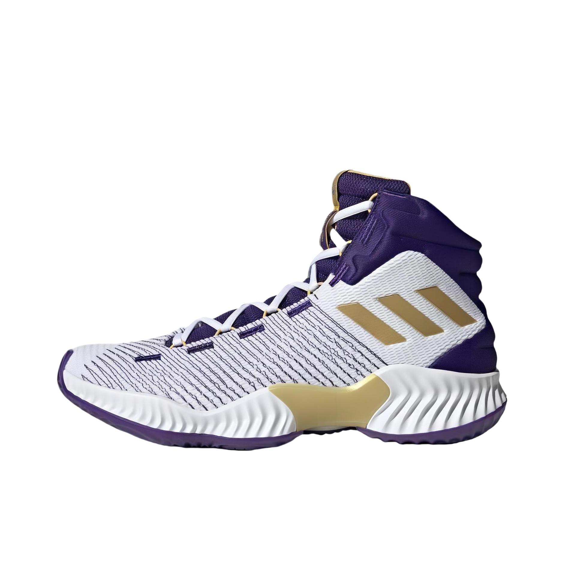 推荐商品：adidas Pro Bounce 2018 篮球鞋 防滑耐磨实战缓震回弹 白色/紫色/黄色
