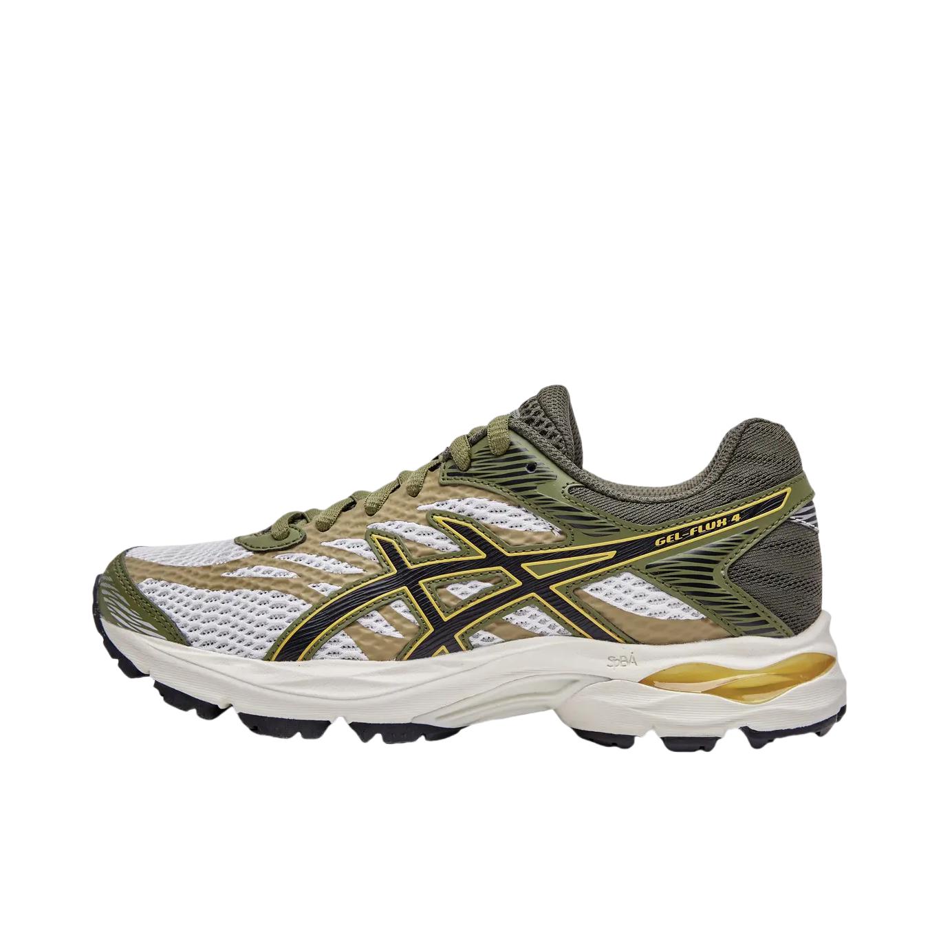 推荐商品：Asics/亚瑟士 Gel-Flux 4 跑鞋 包裹性舒适缓冲复古越野短跑慢跑织物轻量回弹合成革运动 大童/绅士绿