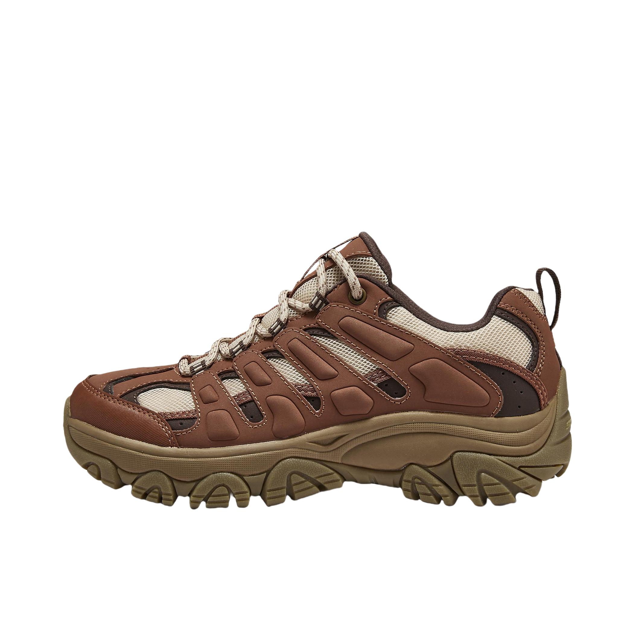 推荐商品：Skechers/斯凯奇 醒山 回弹抓地 耐磨缓震 轻质休闲 吸震绑带 户外越野 越野鞋 女款/赤褐色