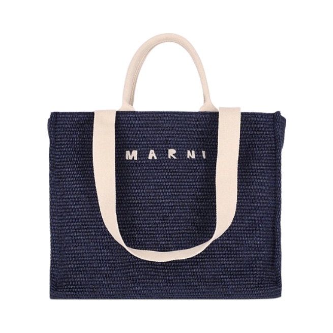 推荐商品：Marni 龙年限定刺绣LOGO编织手提托特包