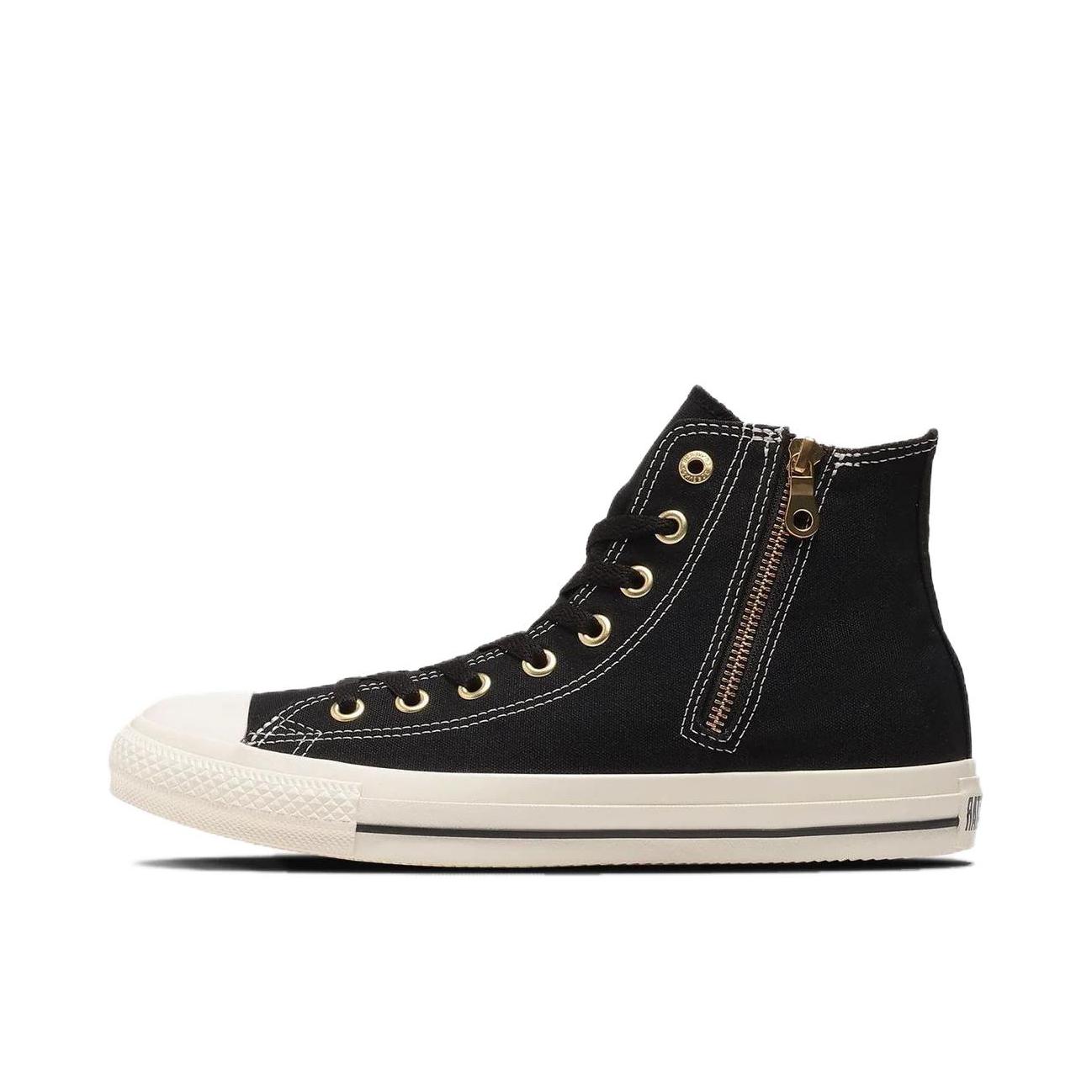 推荐商品：Converse/匡威 All Star GOLDZIP HI 帆布鞋 高帮平跟系带耐磨减震透气复古 深黑色
