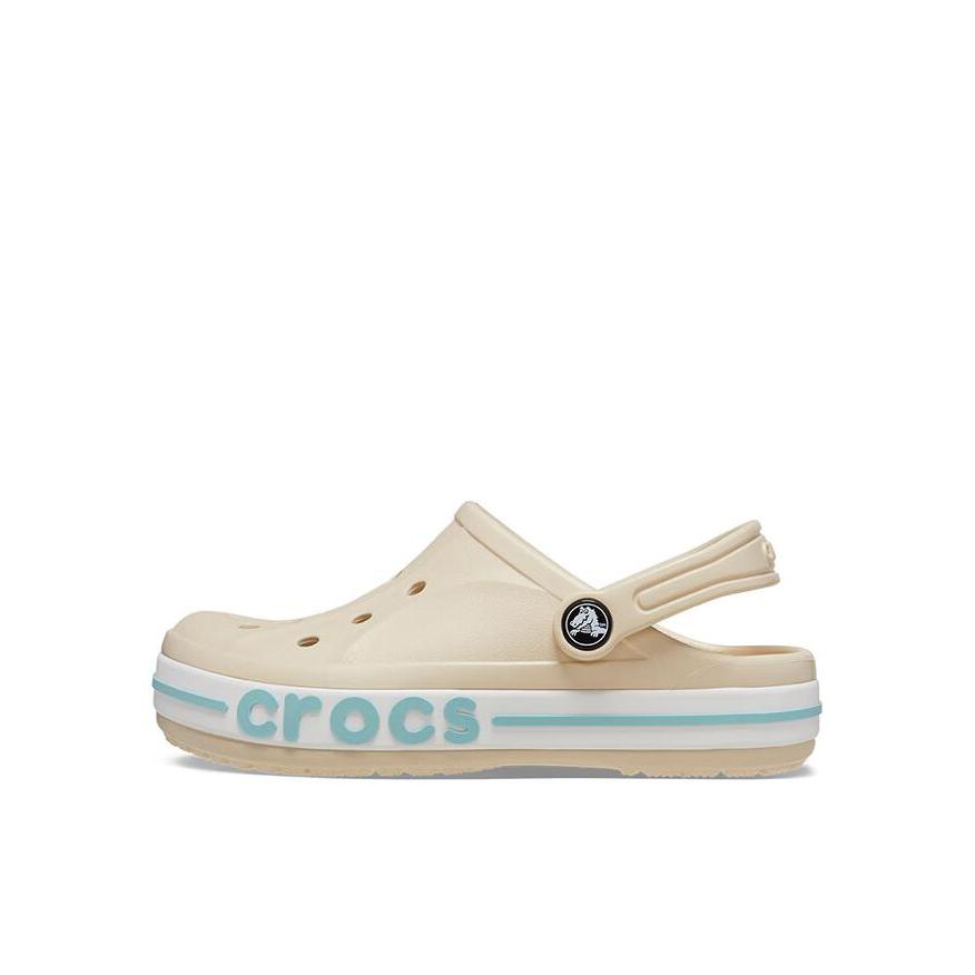 推荐商品：Crocs/卡骆驰 Bayband CLOG 贝雅卡骆班 花边 套脚 圆头 包头沙滩 减震回弹 防滑耐磨 舒适透气 休闲百搭 洞洞鞋 凉鞋儿童 小童/冬日白