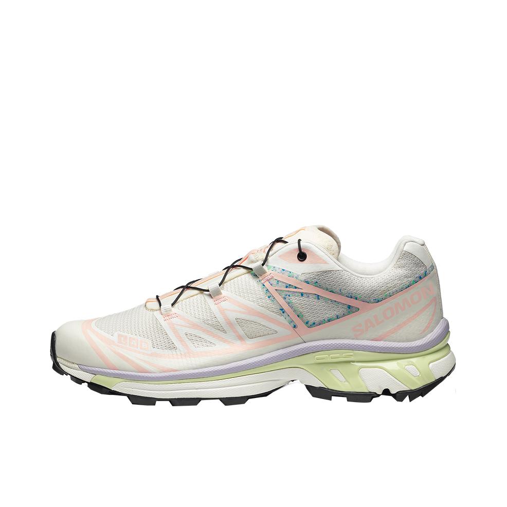 推荐商品：Salomon/萨洛蒙 XT-6 户外休闲鞋 越野跑鞋 织物复古机能透气网布支撑防水包裹性 白色/绿色