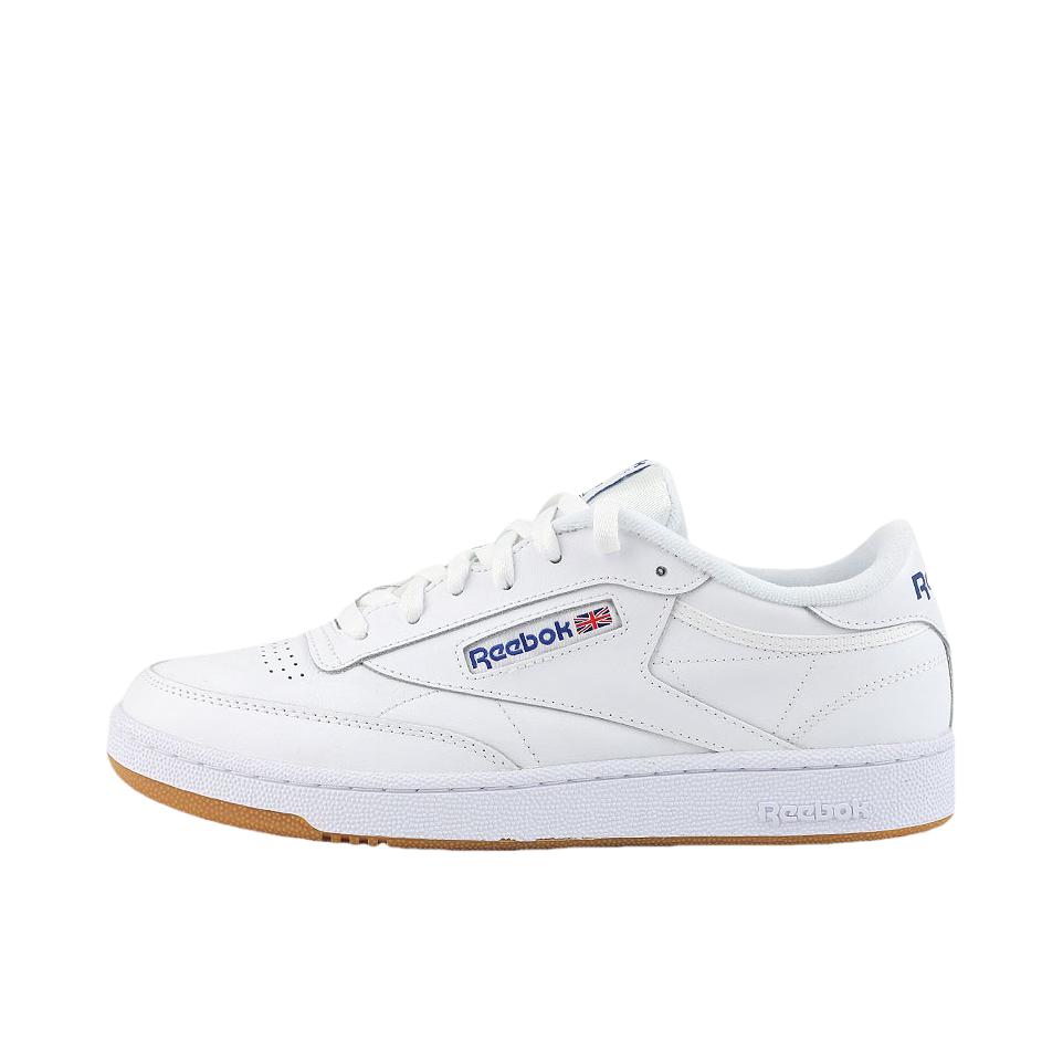 推荐商品：Reebok/锐步 Club C 潮流复古 百搭 舒适轻便 防滑耐磨 运动 T头 板鞋 White 白蓝生胶