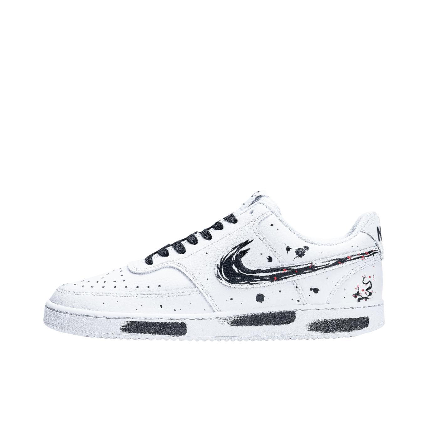 推荐商品：【定制球鞋】 Nike Court Vision 1 板鞋 防水美式简约防滑减震复古 水墨