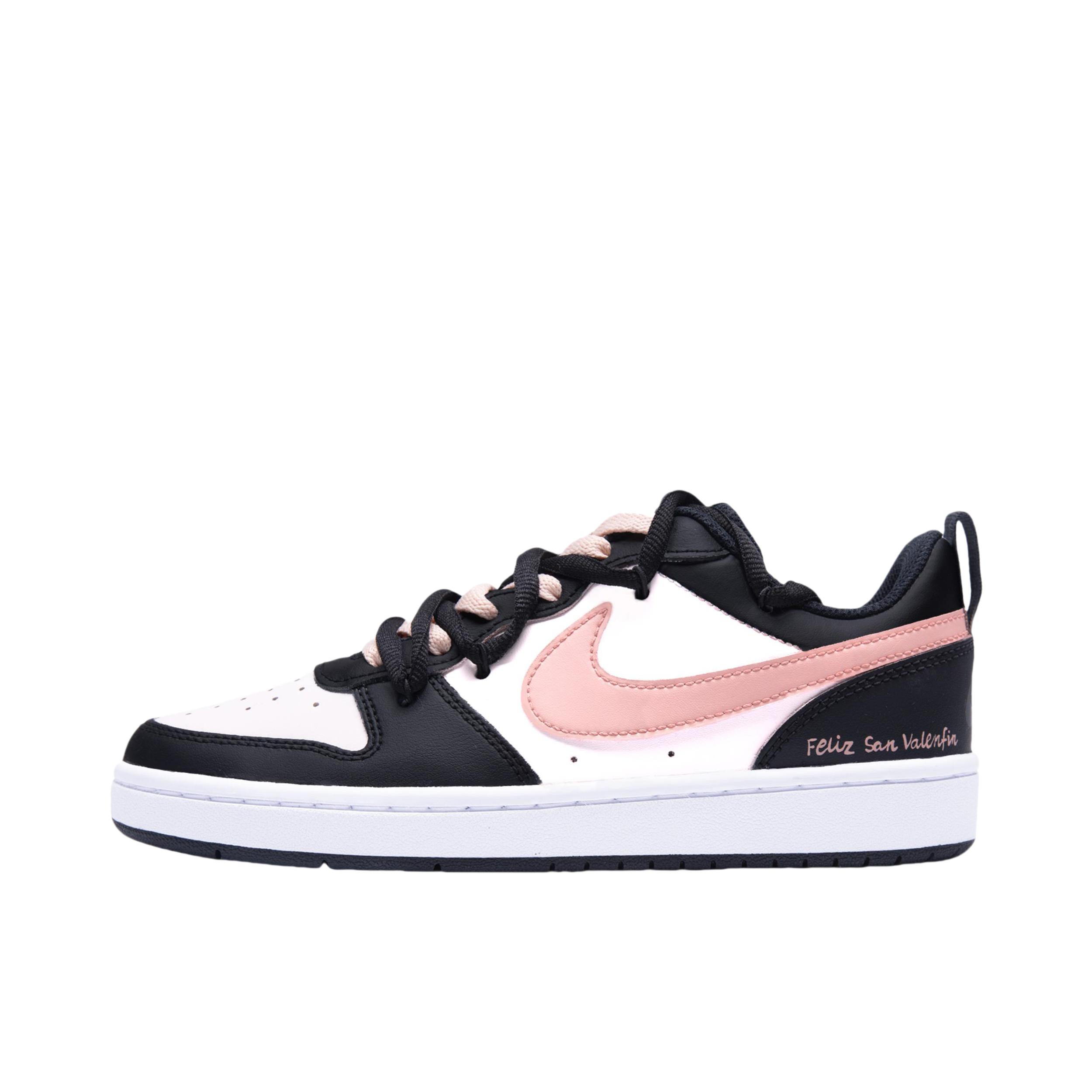 推荐商品：【定制球鞋】 Nike Court Borough 板鞋 防滑防水轻便减震手绘减龄做旧甜酷高街合成革甜妹包裹性复古婚鞋增高小白鞋薄底秋冬脏脏鞋 GS/元气满满