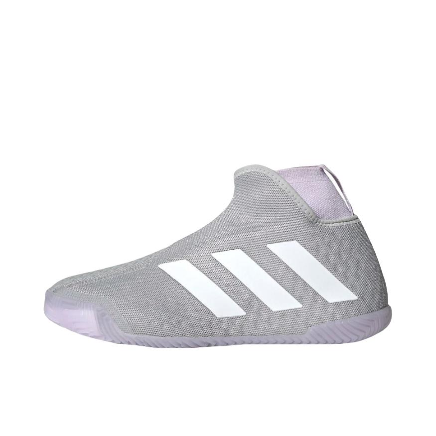 推荐商品：adidas Stycon 织物 舒适透气 防滑 马拉松 中帮套脚 低帮 网球鞋 女款/灰色/紫色