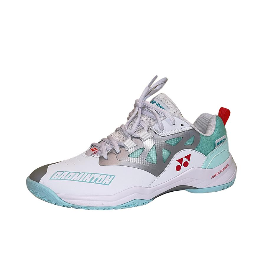 推荐商品：YONEX/尤尼克斯 Power Cushion 620系列 羽毛球鞋 系带减震防滑训练比赛舒适透气耐磨织物合成革 白色/薄荷