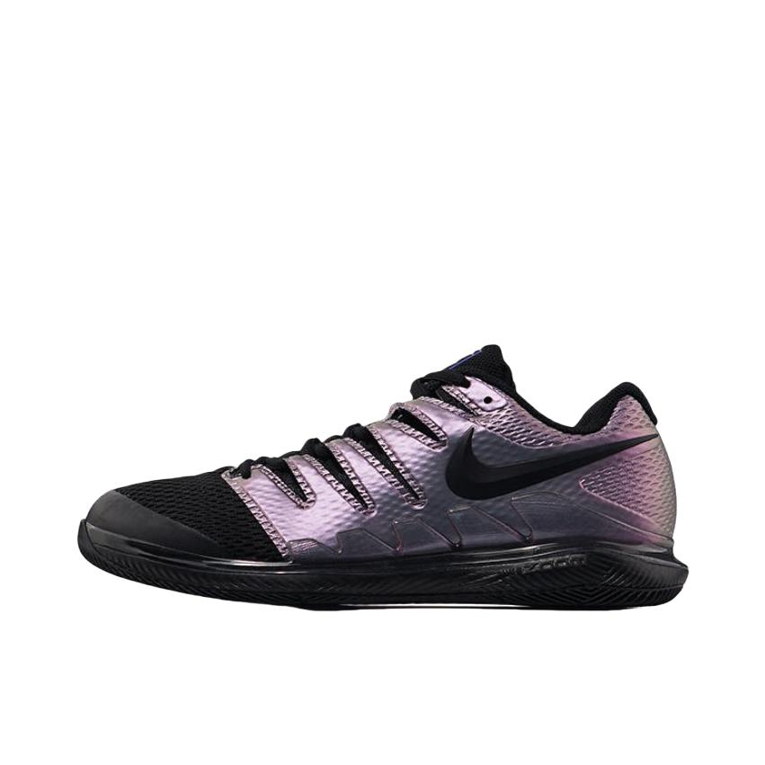 推荐商品：Nike Air Zoom Vapor X 支撑 耐磨 包裹性 合成革 织物 实战 网球鞋 大童/银紫色/黑色
