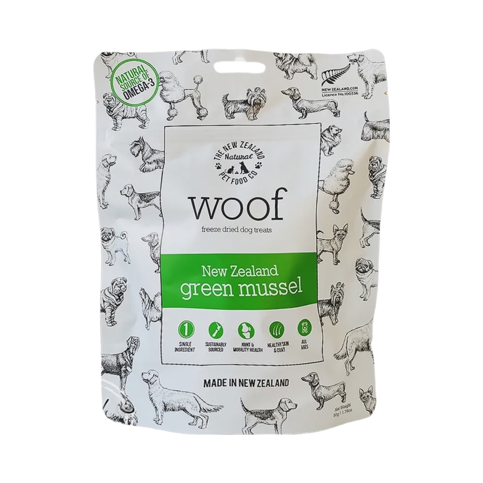 推荐商品：woof 绿唇贻贝狗冻干零食全阶段补充营养宠物零食
