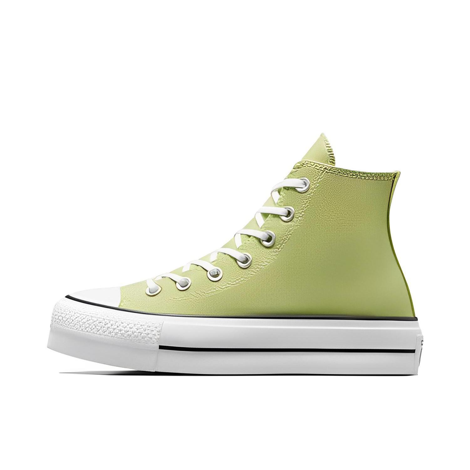 推荐商品：Converse/匡威 Chuck Taylor All Star Lift 帆布鞋 简约复古经典防滑耐磨舒适厚底圆头甜酷贴合松糕底流光风 青草绿色/白色