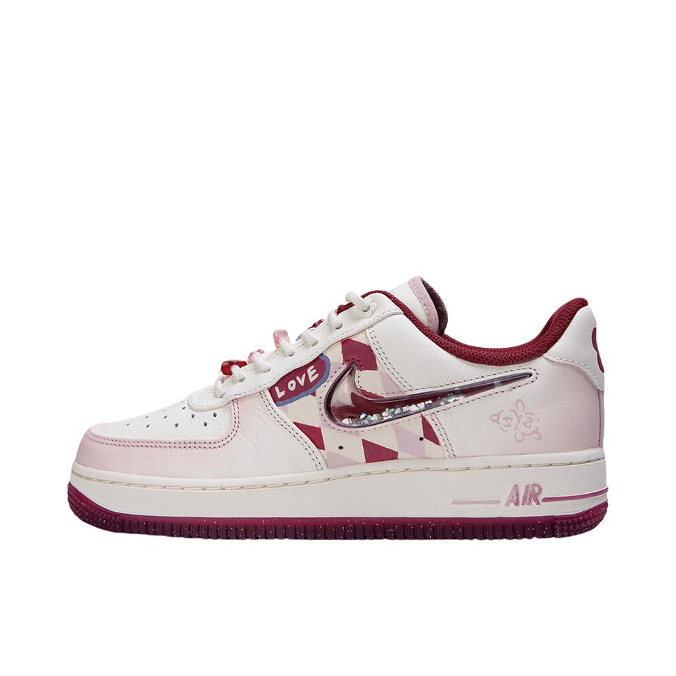 推荐商品：【定制款】 Nike Air Force 1 板鞋 防滑减震耐磨低帮增高 定制款/女款/深红色