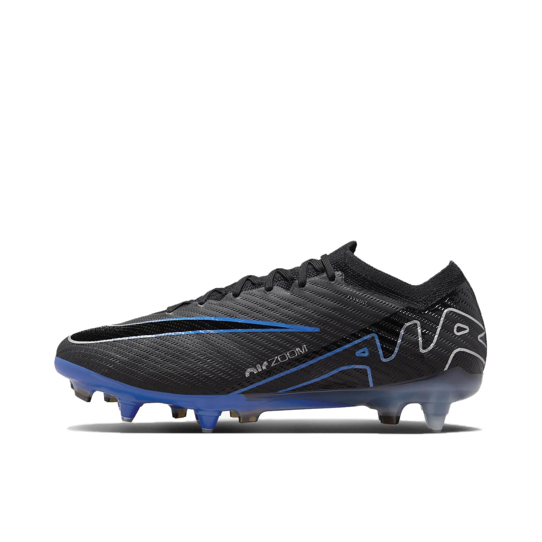 推荐商品：Nike Mercurial Vapor 15 Elite SG-Pro 顶级 钢钉 松软人工草地 防滑 足球鞋 黑色/蓝色