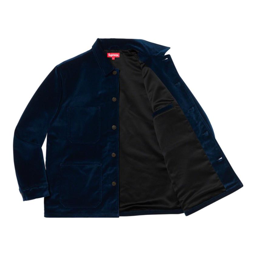 Supreme Velvet Chore Coat 天鵝絨工裝多口袋夾克外套 男女同款