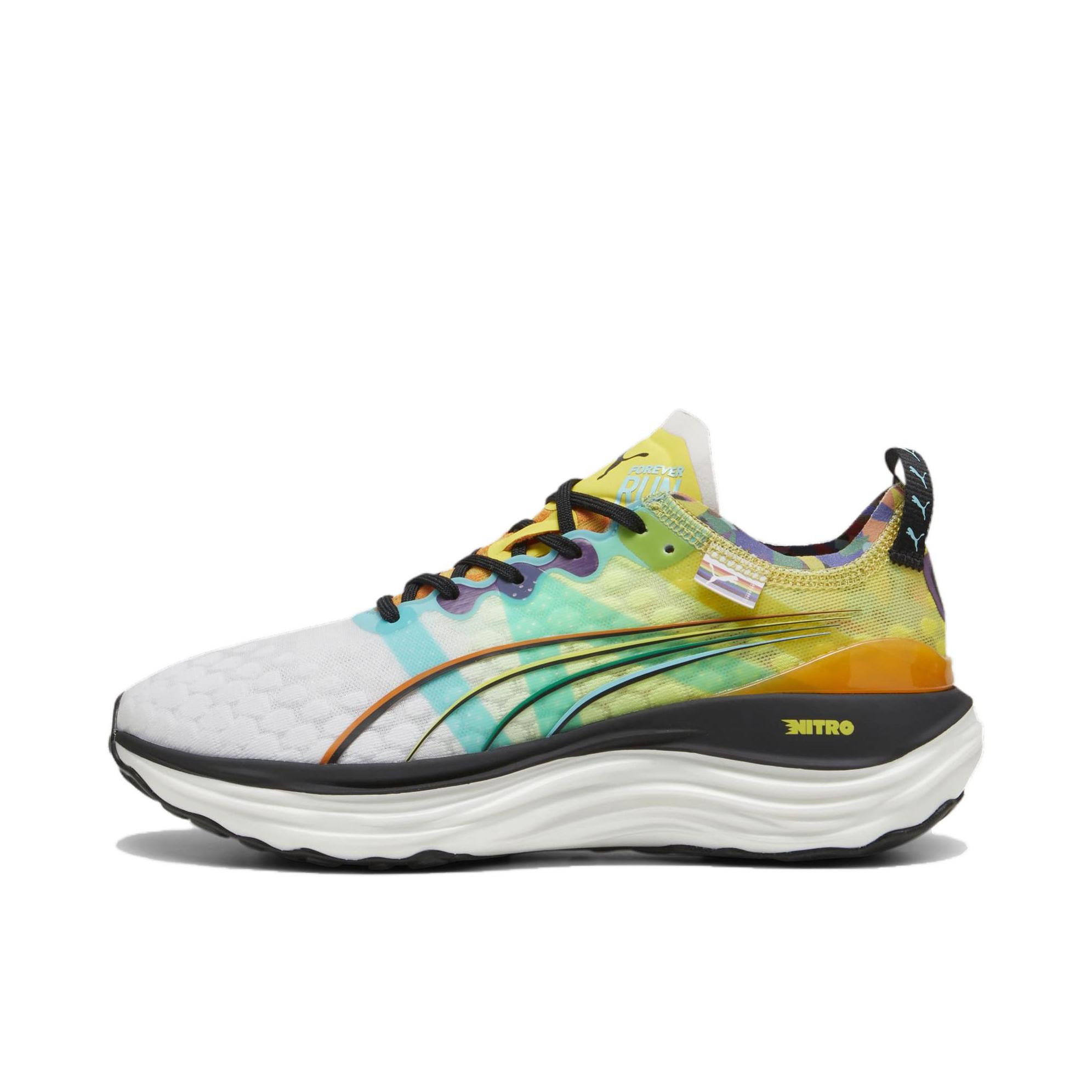 推荐商品：Puma/彪马 Foreverrun Nitro 彪畅 织物 舒适缓震 防滑耐磨 轻质支撑 回弹 跑鞋 绿色/白色/黄色