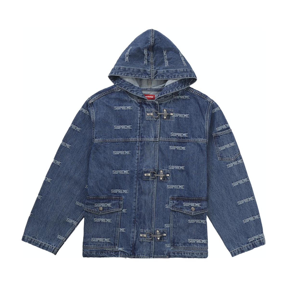 Supreme 满印Logo连帽牛仔夹克 男女同款