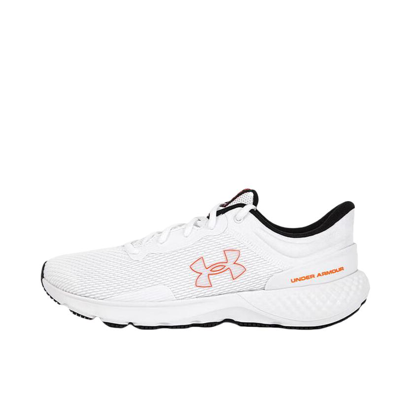 推荐商品：Under Armour/安德玛 Charged Escape 4 缓震耐磨 网面透气 回弹 软底 运动 跑鞋 白色/橙色/黑色