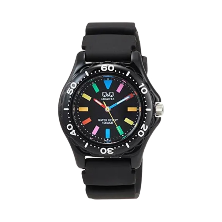 推荐商品：Q&Q 游泳防水静音考试开学树脂表带石英儿童手表